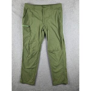REI Co-op Trailmade Pants Mens 36x30 (35x29) Green Stretchy Nylon Outdoor Hiking